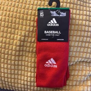 Adidas Red Over the Calf Baseball Socks